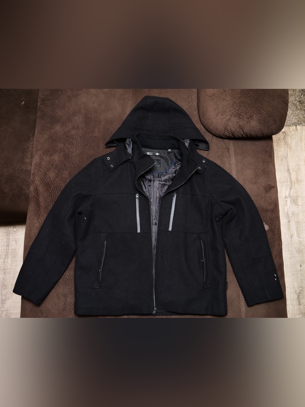 Tahari Wool Coat Coat Jacket Black XL Men’s